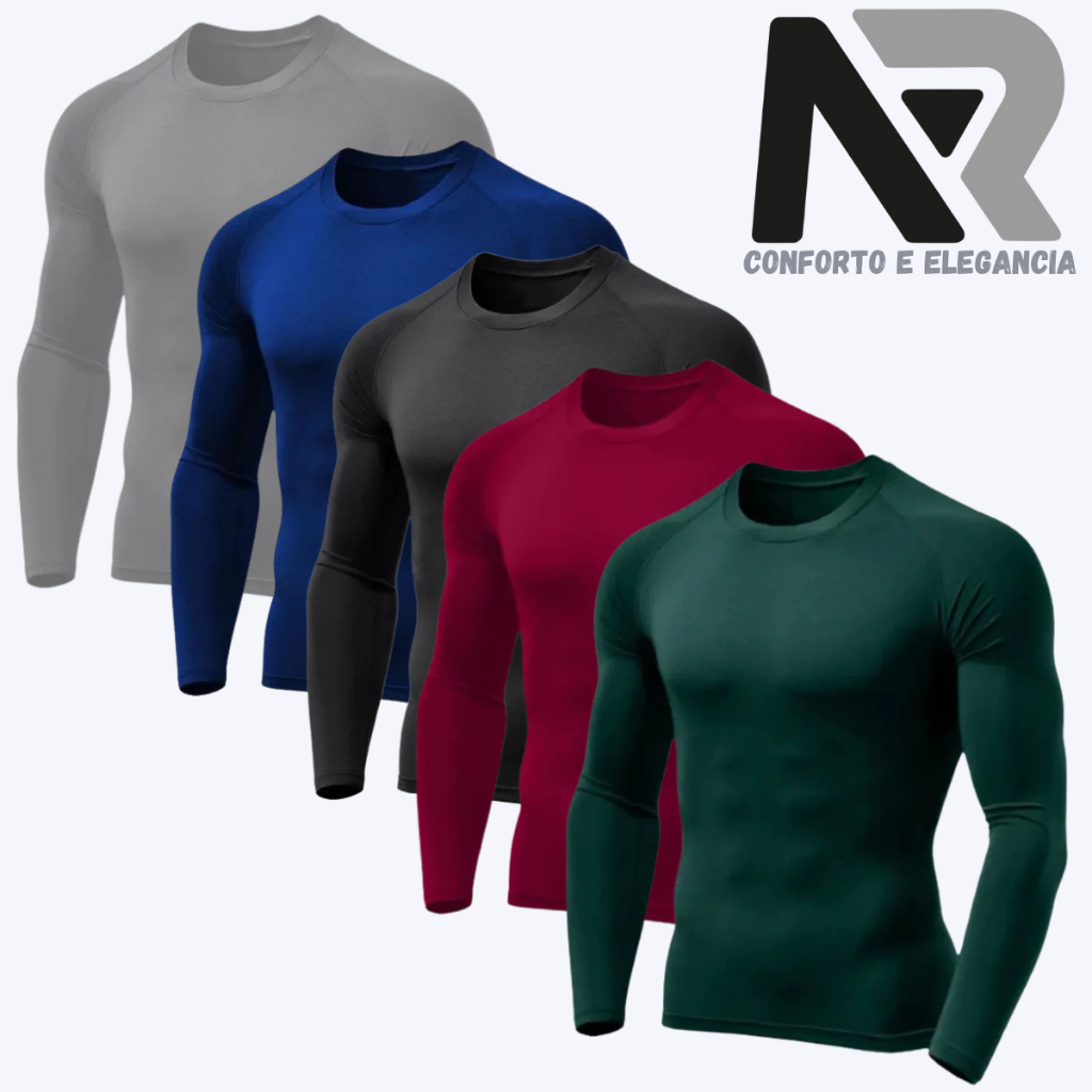 Kit 3 Camisas Térmicas Uv 50+ Malha fria Proteção Solar