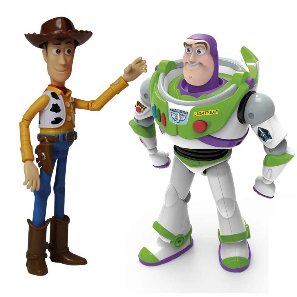 Kit Boneco Buzz Lightyear e Woody 27cm Toy Story Interativo Figura em Ação Disney Pixar Toyng