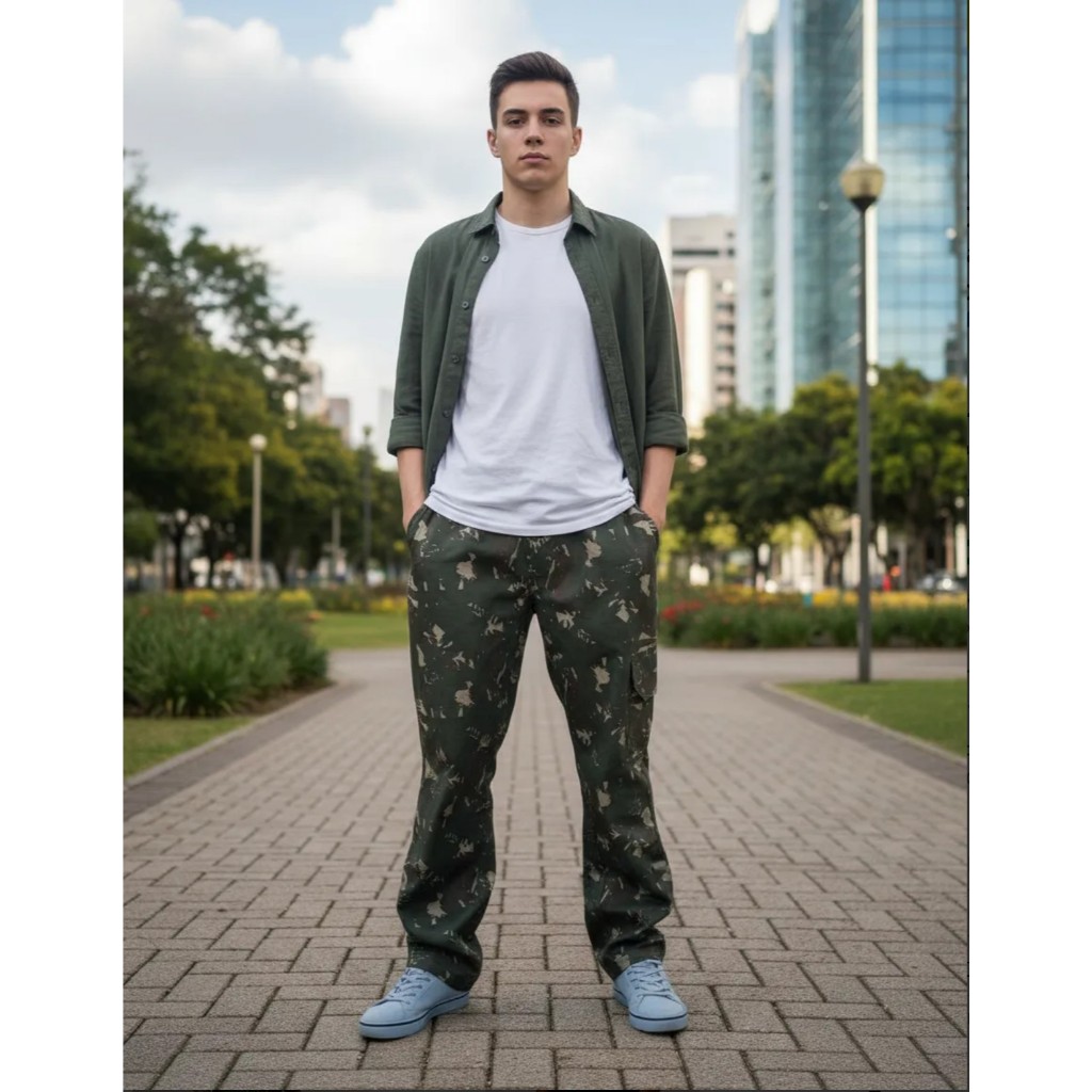 Calça Cargo Camuflada Militar Exercito Skate e Casual PaintBol Trilha tatica