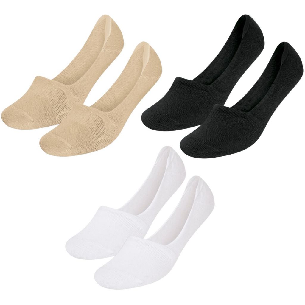 Kit 4 Pares Meias Sapatilha Feminina Selene 7760 Básica Cano Invisível Algodão