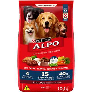 Ração Alpo Para Cães Adultos Todos Os Tamanhos Carne 10,1kg em Oferta na Shopee