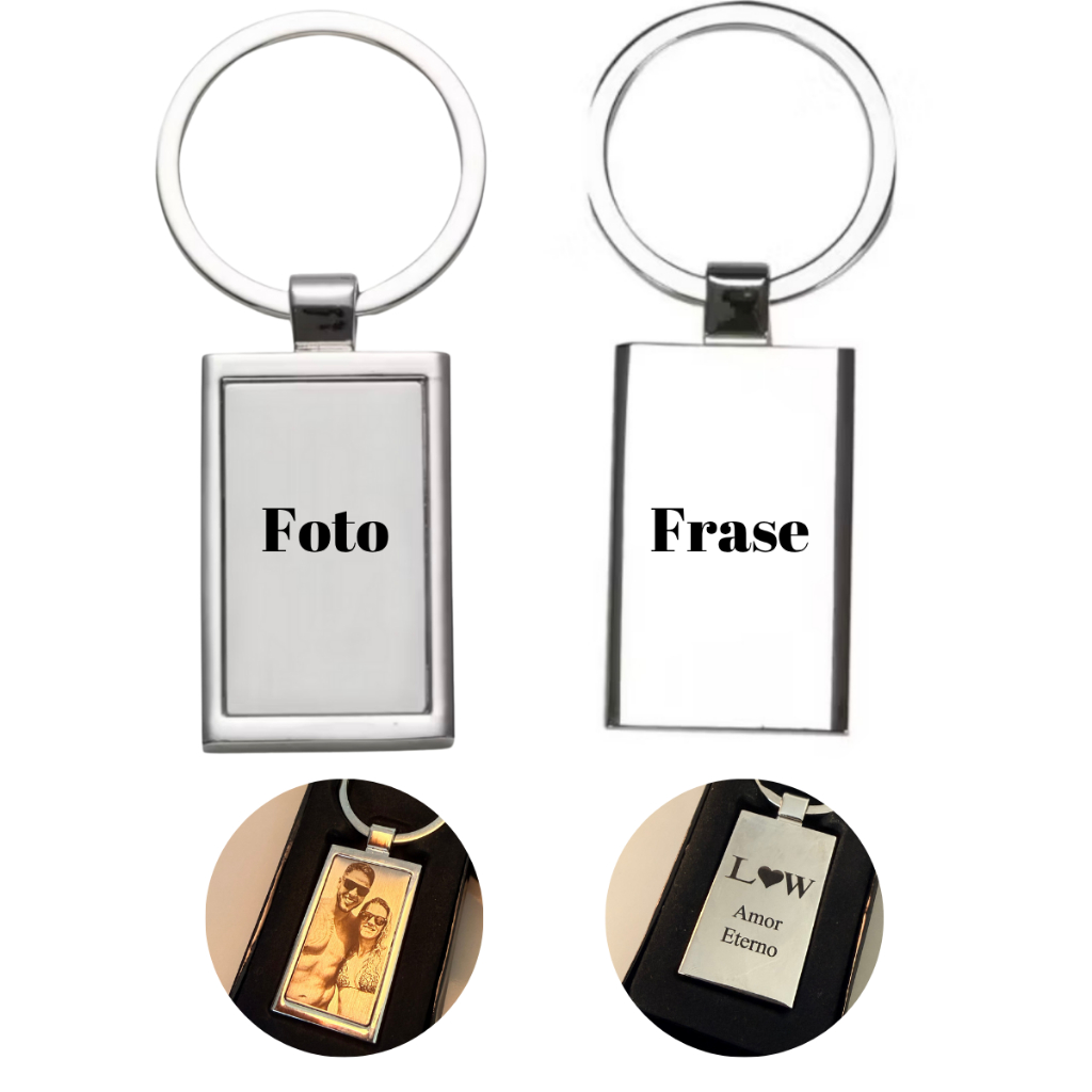 Chaveiro Retangular Inox Personalizado Foto Frase em Oferta na Shopee