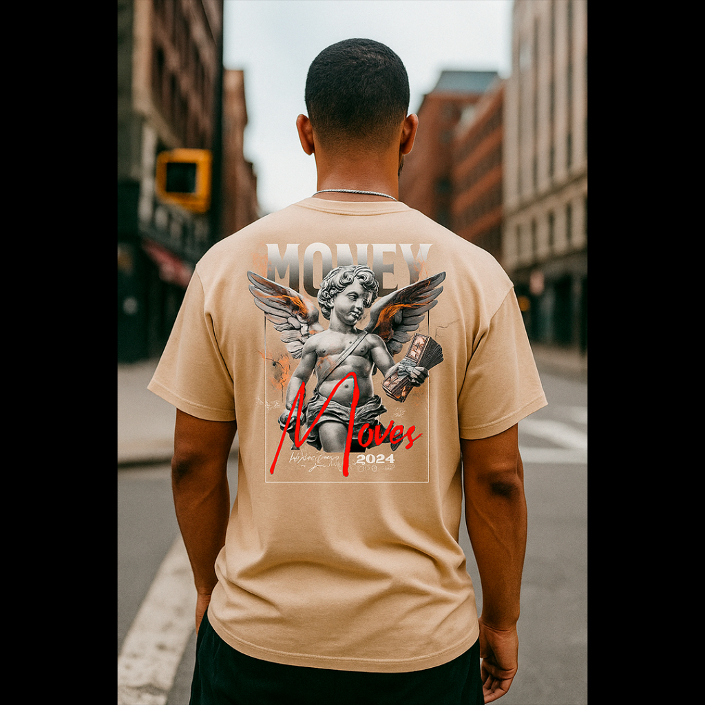 Camiseta Streetwear Masculina Anjo Camisa Estampada Varias Cores Tendencia 2025
