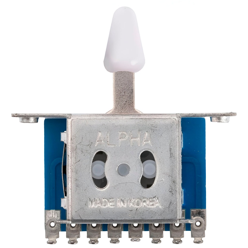 Chave Seletora Para Guitarra 5 Posicoes Alpha Knob Branco