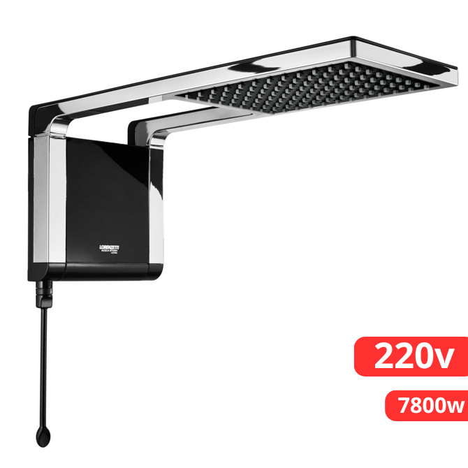 Chuveiro Elétrico Ducha Acqua Storm Ultra Preto Cromado 220v 7800w Lorenzetti