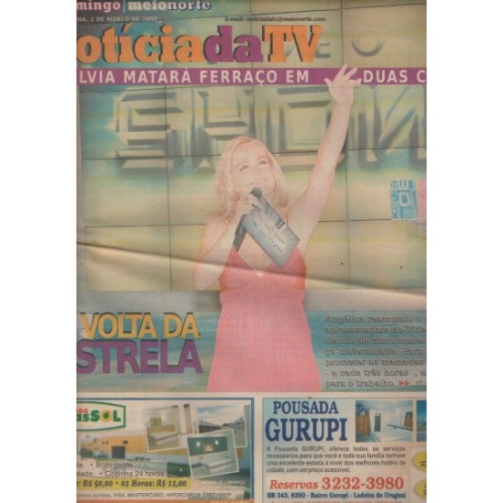 JORNAL NOTÍCIA DA TV, DE 02/03/2008, COM ANGÉLICA NA CAPA.