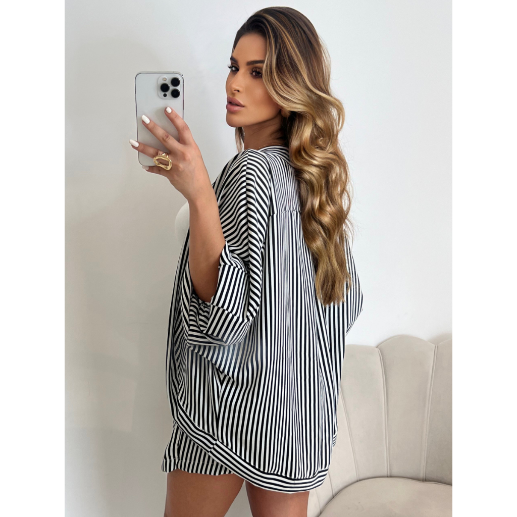 Conjunto Kimono Feminino Listrado – M, G e GG