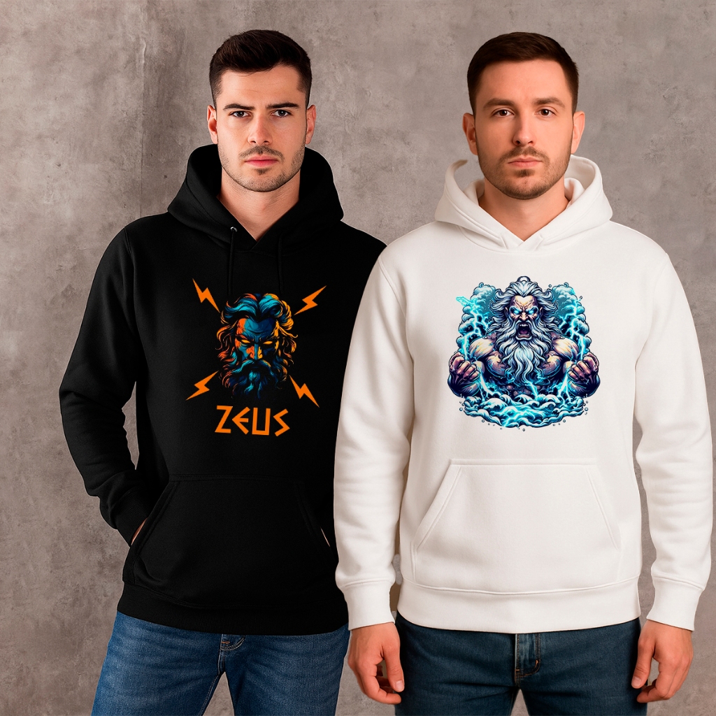 Moletom Blusa de Frio Zeus Grecia Deus Do Olimpo Casaco Canguru Manga Comprida