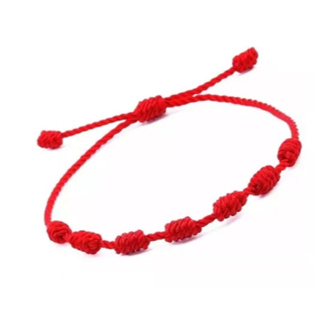 Pulseira Vermelha 7 Nós Ajustável Proteção e Sorte, Corda Kabbalah Amuleto Contra Mau Olhado Unissex em Oferta na Shopee