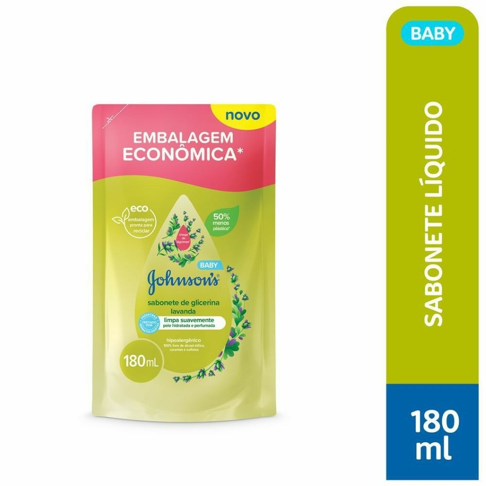 Sabonete Líquido Infantil Johnson'S Baby Lavanda Refil Com 180ml em Oferta na Shopee