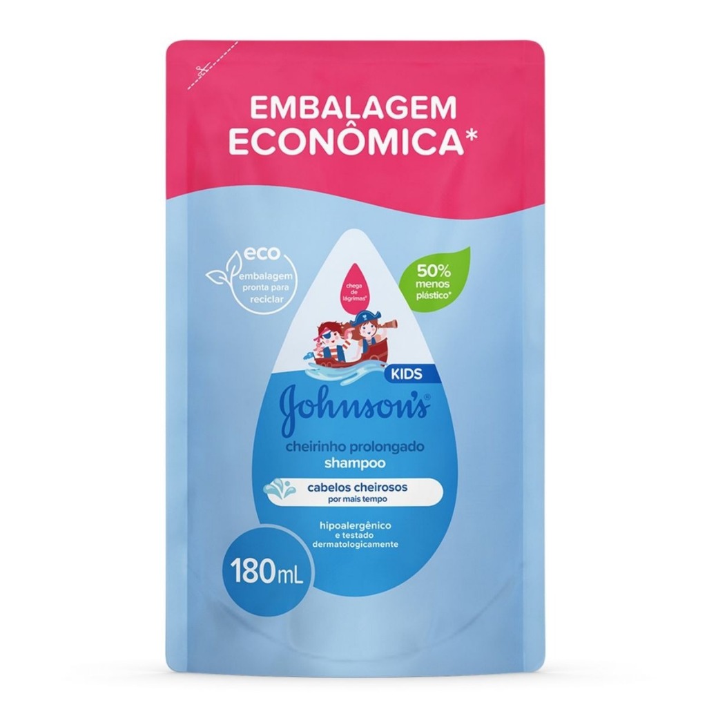 Shampoo Infantil Johnson's Baby Cheirinho Prolongado Refil 180ml