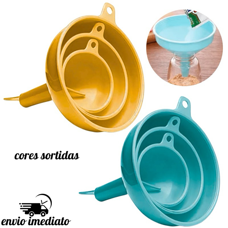 Funil de Plástico Colors  Prático para Cozinha Bares Restaurantes e Oficinas Cor Sortida em Oferta na Shopee