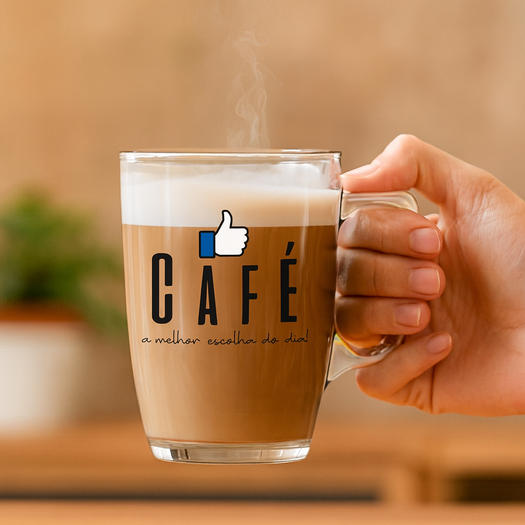 Caneca de Café Milão Like Coffee Caneca de Vidro Com Estampa 330ml Ruvolo em Oferta na Shopee