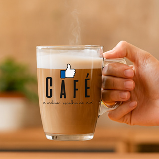 Caneca de Café Milão Like Coffee Caneca de Vidro Com Estampa 330ml Ruvolo em Oferta na Shopee