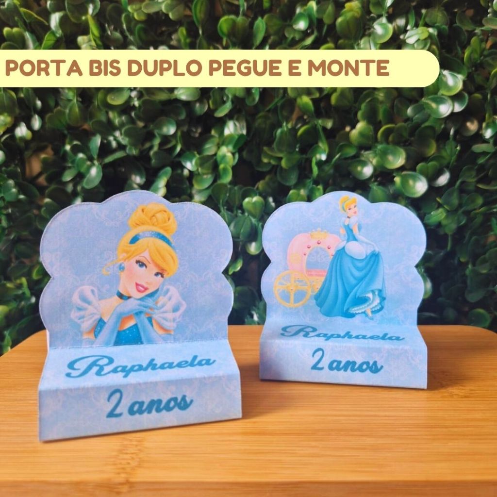 Porta Bis Duplo CINDERELA | Lembrancinhas personalizadas | Mimos | Aniversário infantil | (PEGUE E MONTE)