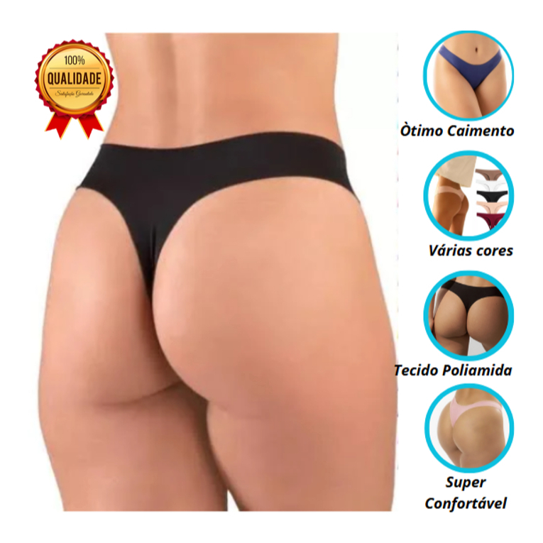 Kit de Calcinhas Fio Dental Sem Costura – Corte a Laser Conforto Total Premium em Oferta na Shopee