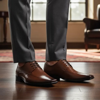 Sapato Social Masculino em Couro Conforto Elegante Cadarço em Oferta na Shopee