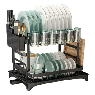 Escorredor De Louça Inox Com Drenagem Porta Talheres E Copos Preto em Oferta na Shopee