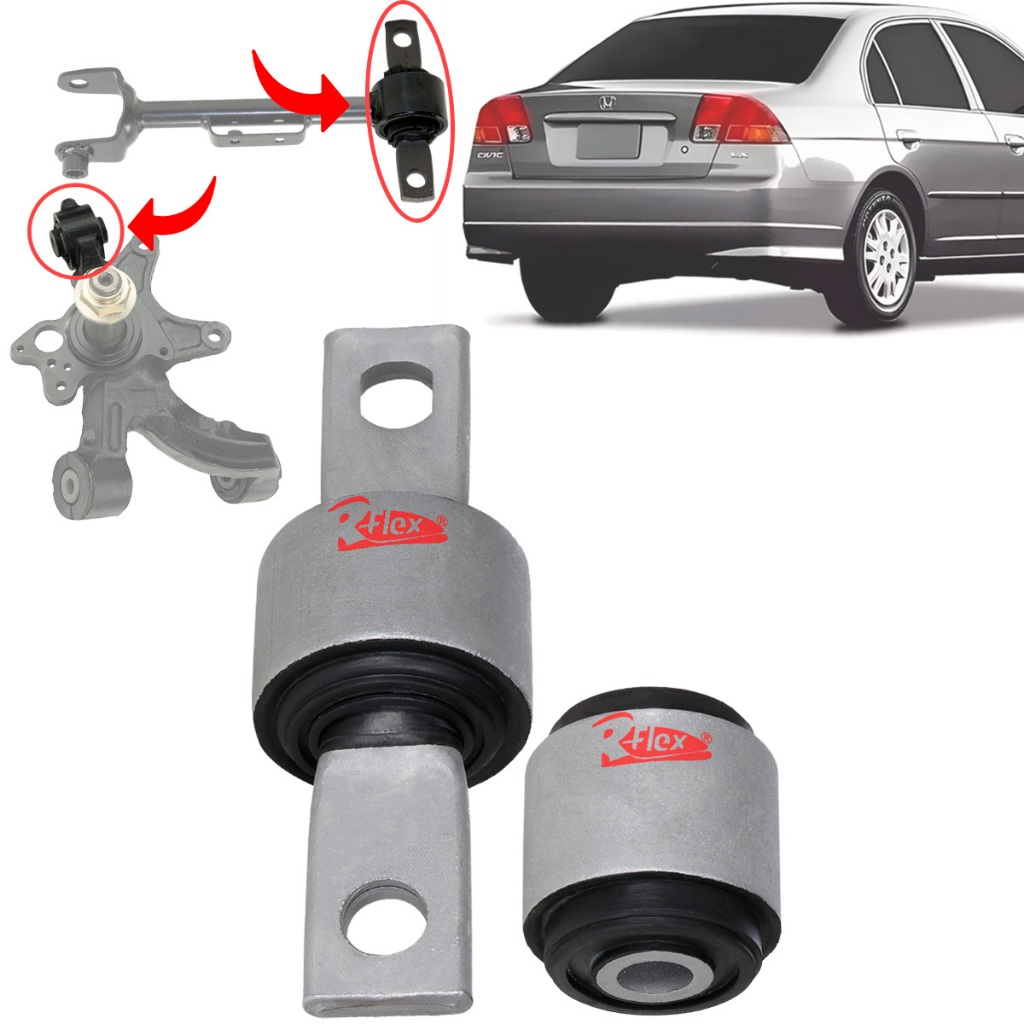 Buchas Tirante Braço Superior Traseiro Honda Civic 2001 2002 em Oferta na Shopee