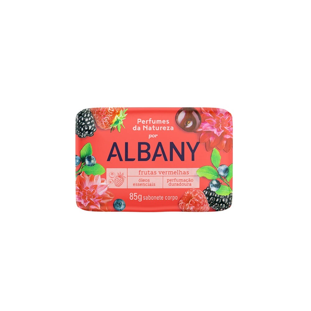 Sabonete Em Barra Albany Perfumes Da Natureza Frutas Vermelhas Com 85g