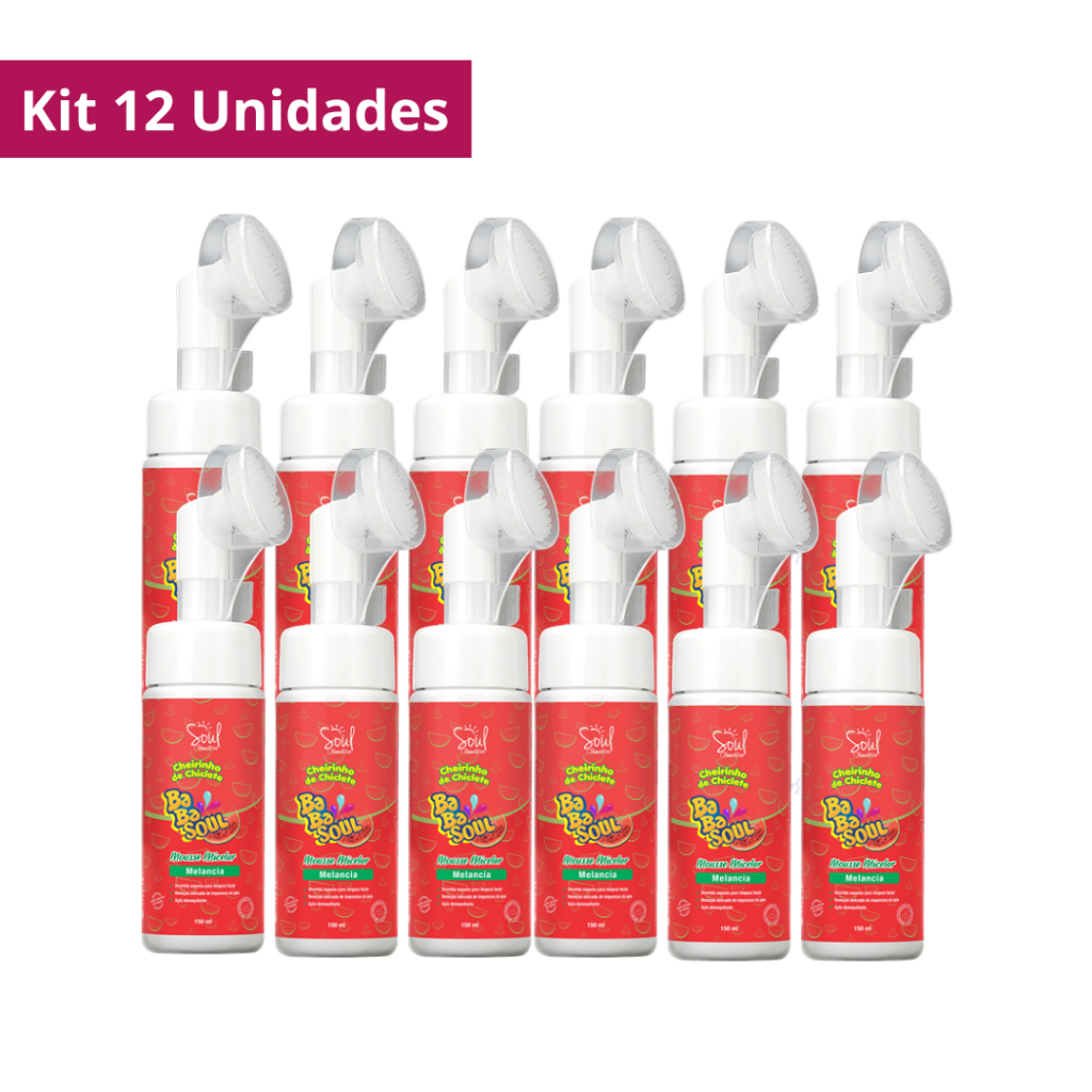 Kit 12 Mousse Micelar Espuma de Limpeza Facial 150 ml Soul Cosméticos