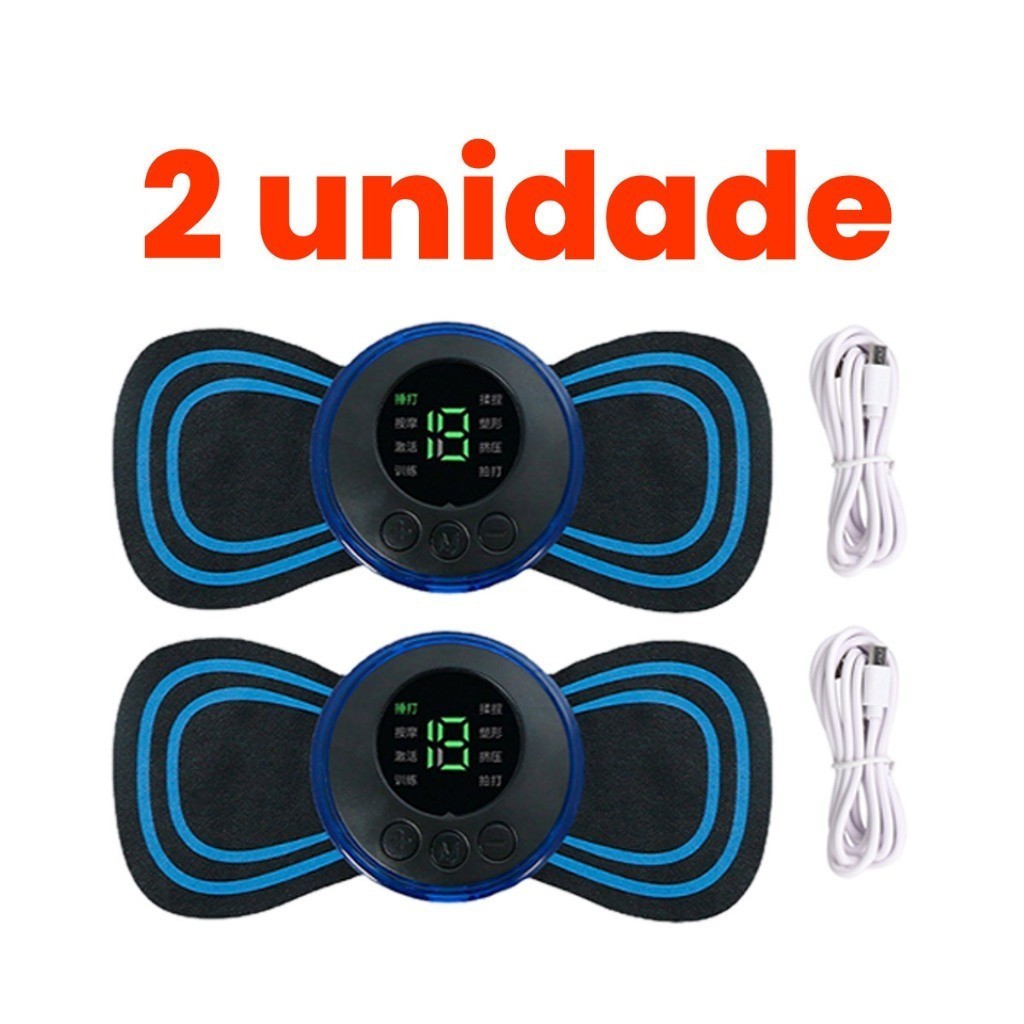 Kit Mini Massageador Elétrico Portátil Cervical EMS Alivia Dores Corpo Pescoço