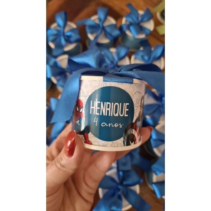 Tubolata Personalizada 5x6 Vingadores/Lembrancinha Super heróis/Chá de bebê/Maternidade/Aniversário/Fazemos todos temas.