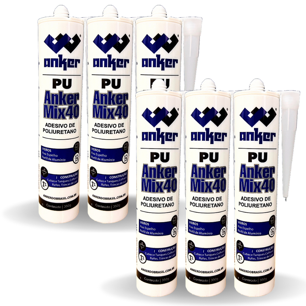 6 Selante Pu Cola Adesivo Pu40 Poliuretano (3 BRANCO + 3 CINZA) em Oferta na Shopee