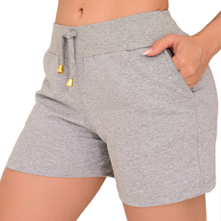 Short Feminino Elegante Soltinho Bermuda Moletinho Shorts Moletom Cintura Ribana Confortável em Oferta na Shopee