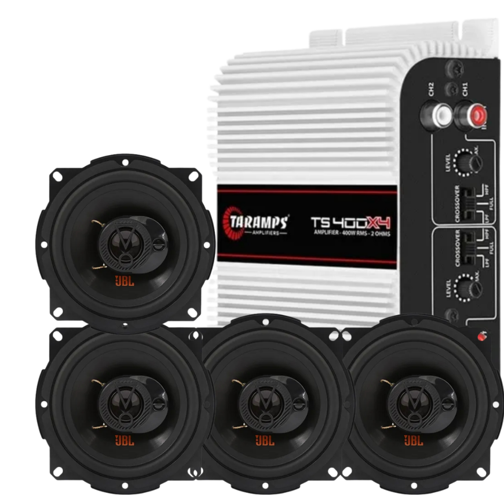 Kit 4 Alto Falantes Jbl Triaxial 5 Pol 5trfx55 Triaxial 220w 4 Ohms Flex 4 +módulo Ts400x4 em Oferta na Shopee