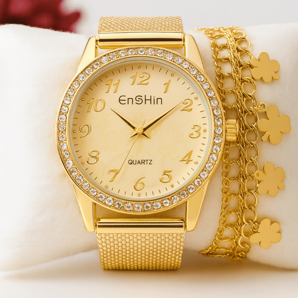 Relógio Feminino Analógico Ajustável Elegante uso Diário Sem Caixa