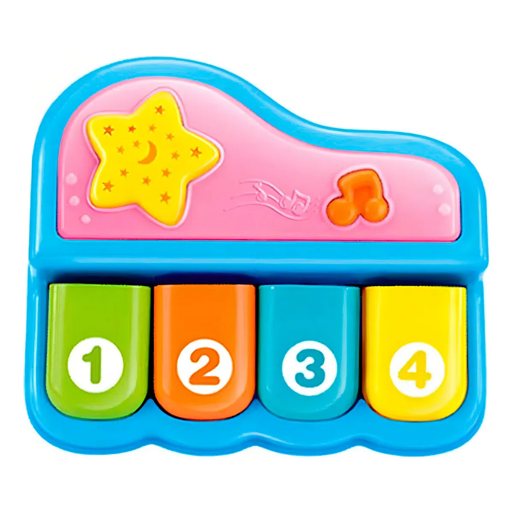 Brinquedo Mini Piano Musical Infantil Com Luz Sons Notas Música Educativa Sensorial Bebê 18 Meses