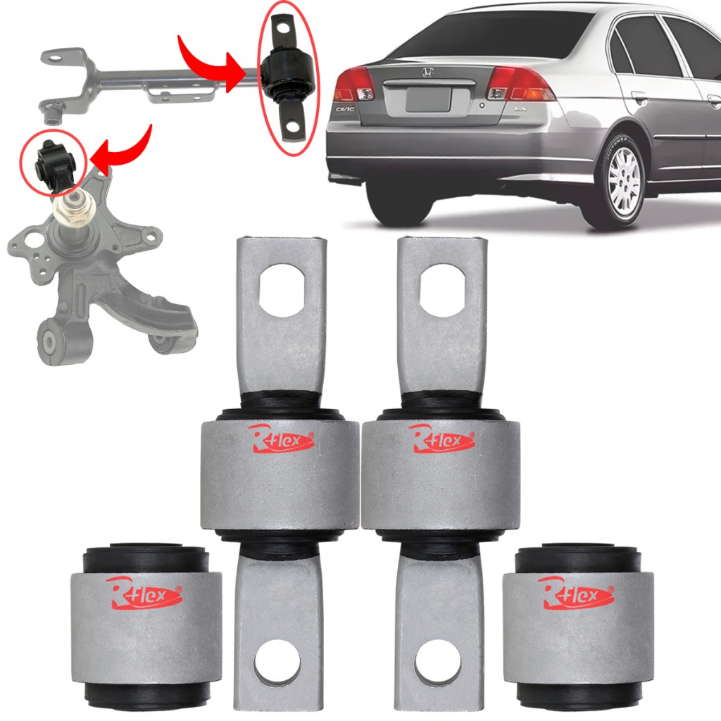Kit Buchas Tirante Superior Traseira Honda Civic 2003 2004 2005 em Oferta na Shopee