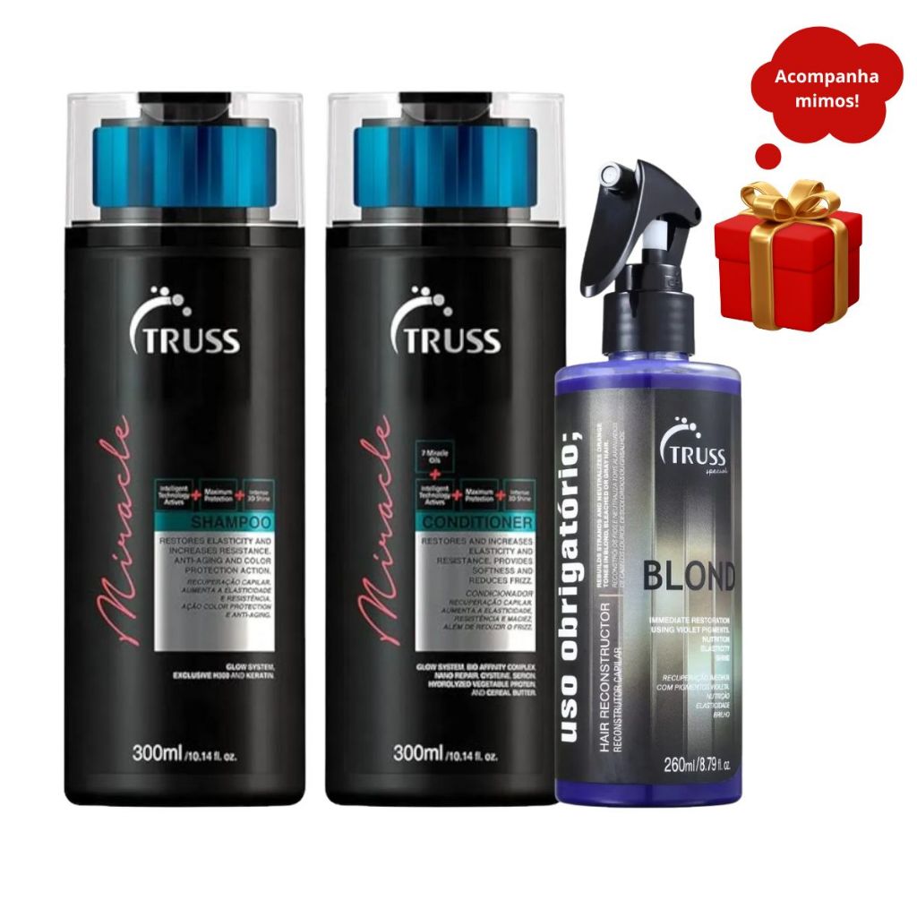 Truss Miracle  Shampoo e Condicionador 300ml + Blond 260ml