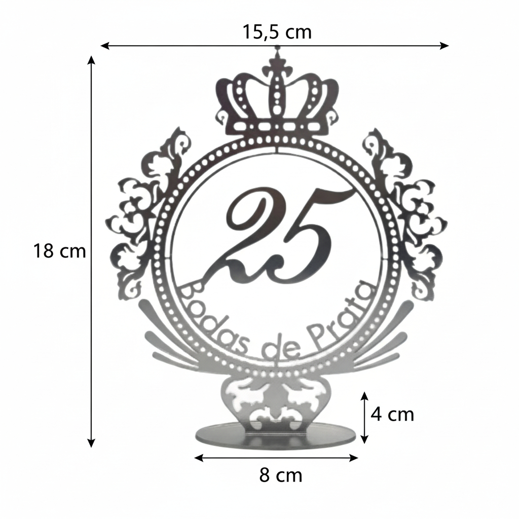 Topo de Bolo 25 Anos de Casados - Comprar com Melhor Preço em Padaria