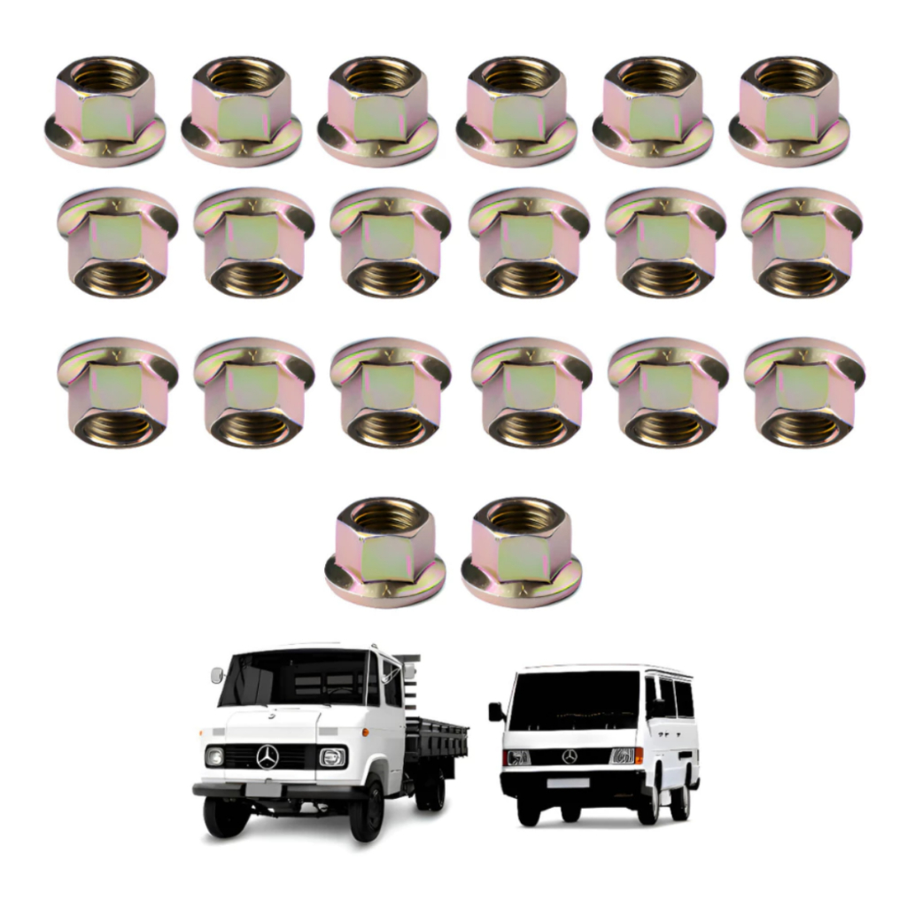 Kit 20 Porca De Roda Caminhão 709 712c 812 912 C914 M14x1,5 mb180