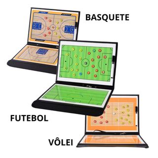 Prancheta de couro dobrável Tatica Esportiva Futebol Baquete Volei Magnetica Treinador Tecnico Portatil - Escolha!