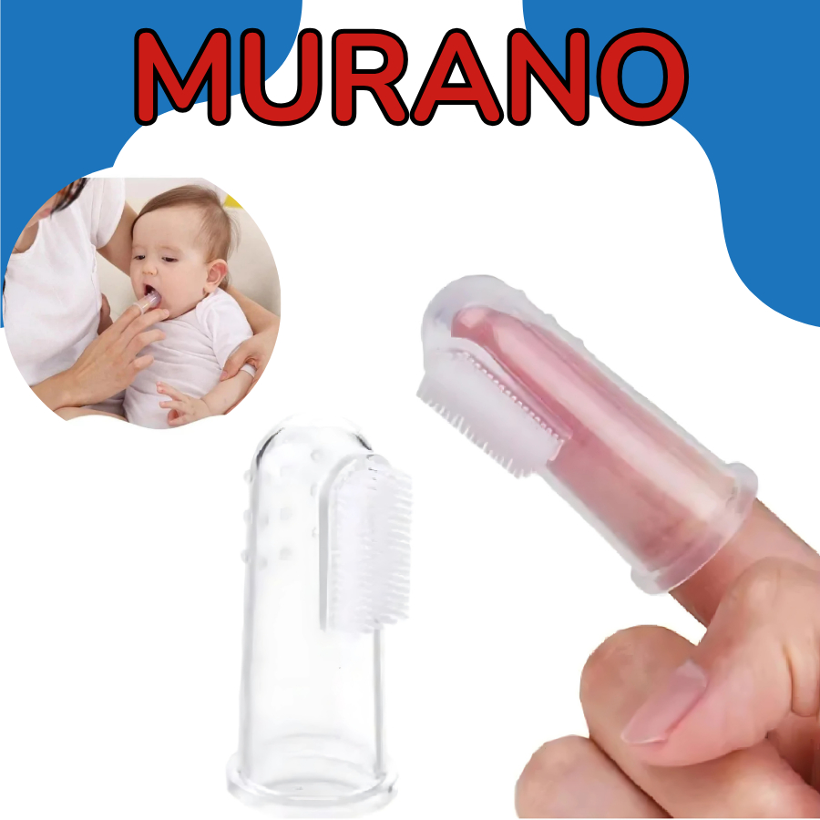 Kit 1-5 Escova Massageador Dental Infantil PVC Murano Baby Cerdas Suaves Bebês REF 035 CHENX