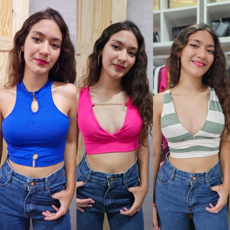 7 Croppeds Blusas Feminino Verão /Blusa Regata / Feminina Canelada Variados