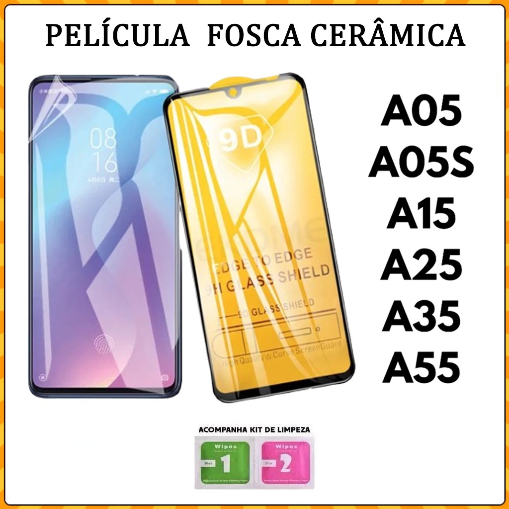Película de Cerâmica Fosca Flexível 3D/9D HD Para Samsung A05 A05S A15 A25 A35 A55