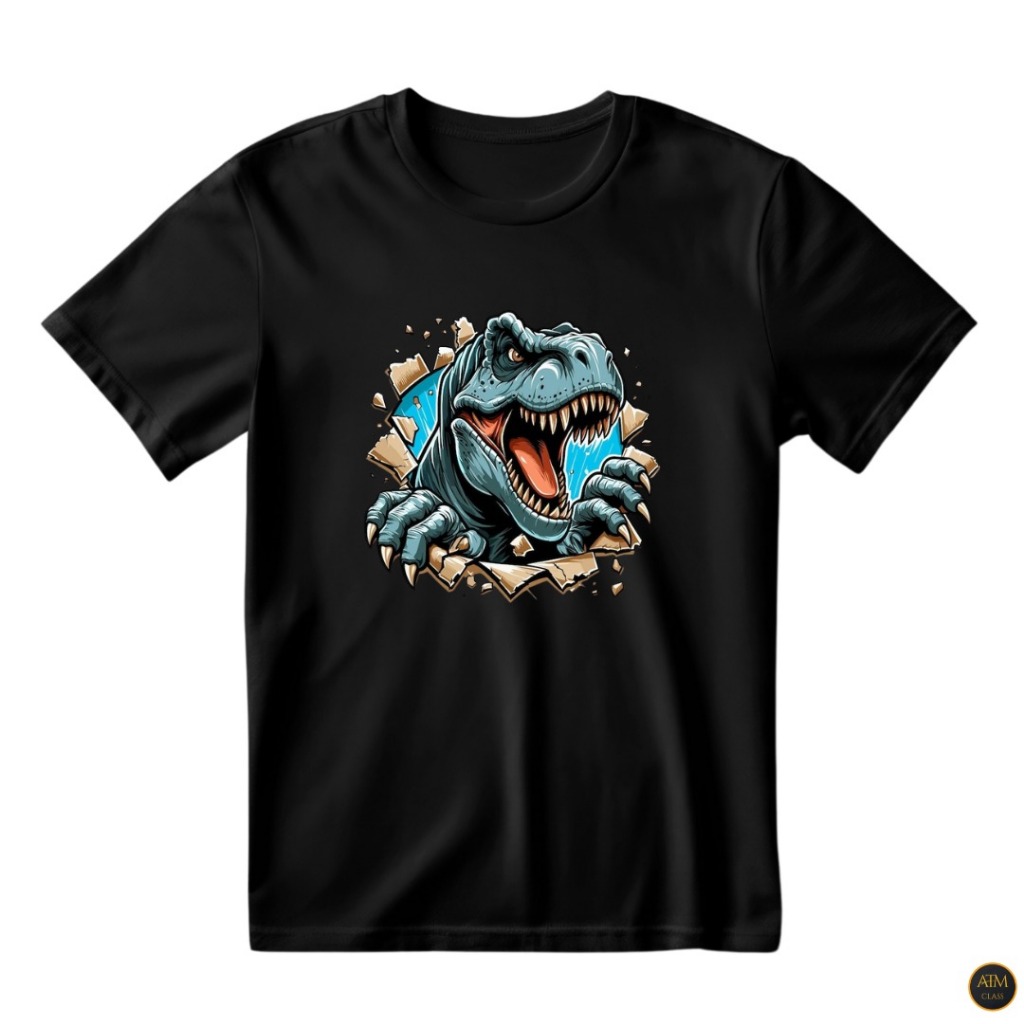 Camisa Umnissex Dinossauro Rex Camiseta Criativa Estampada 100% Algodão - Envio Imediato