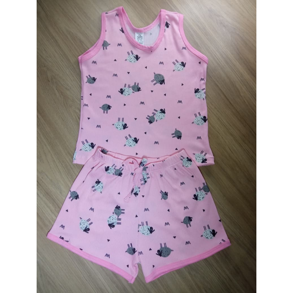 Conjunto Estampado Menina Verão Camiseta e Short