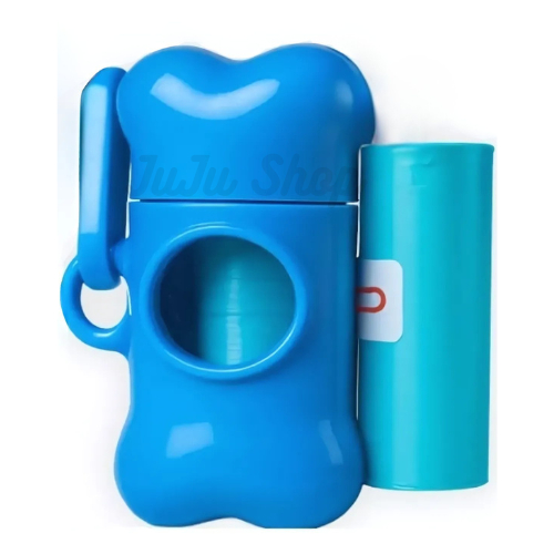 Kit Cata Caca Coletor Fezes Pet Suporte Ossinho Porta Saquinho Passeio Cachorro Gato Biodegradável