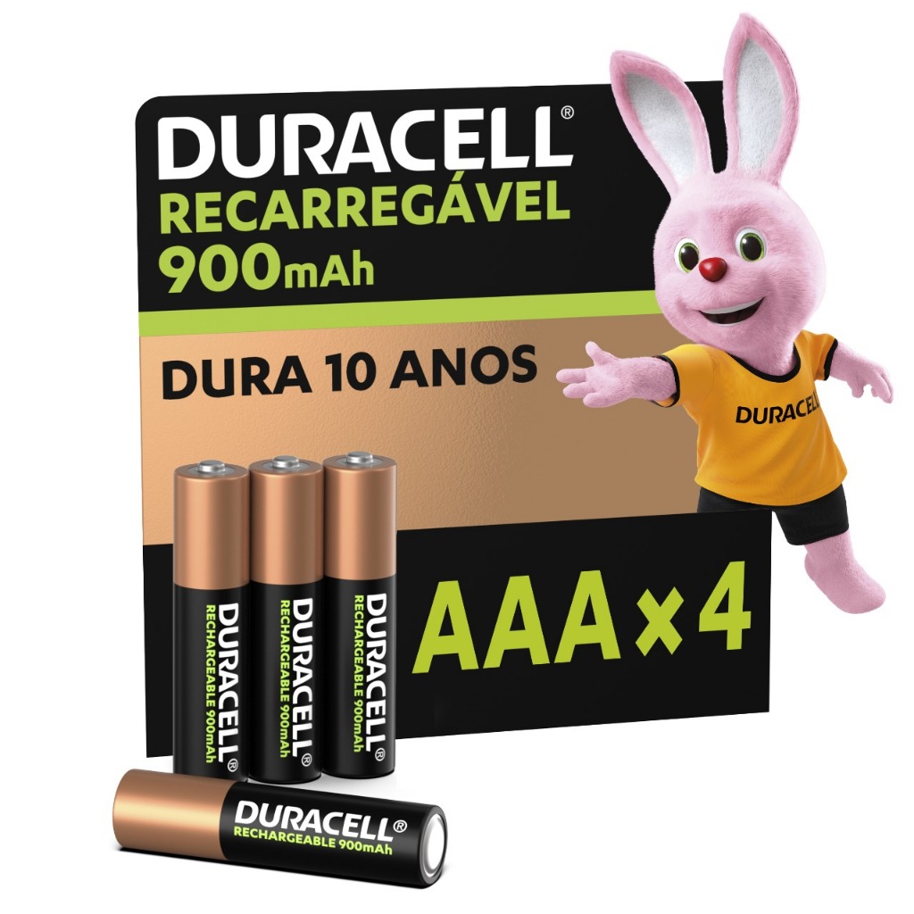 Pilha Recarregável AAA Palito Duracell Com 4 Unidades em Oferta na Shopee