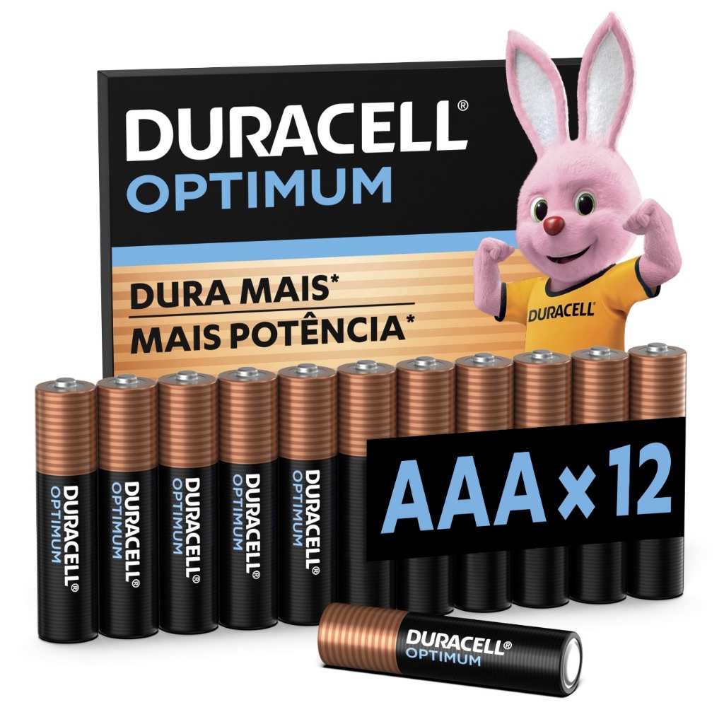 Pilha Optimum AAA Palito Duracell Com 12 Unidades em Oferta na Shopee
