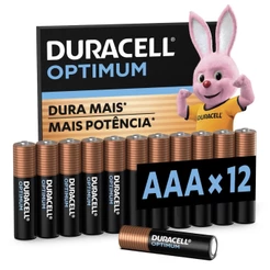 Pilha Optimum AAA Palito Duracell Com 12 Unidades