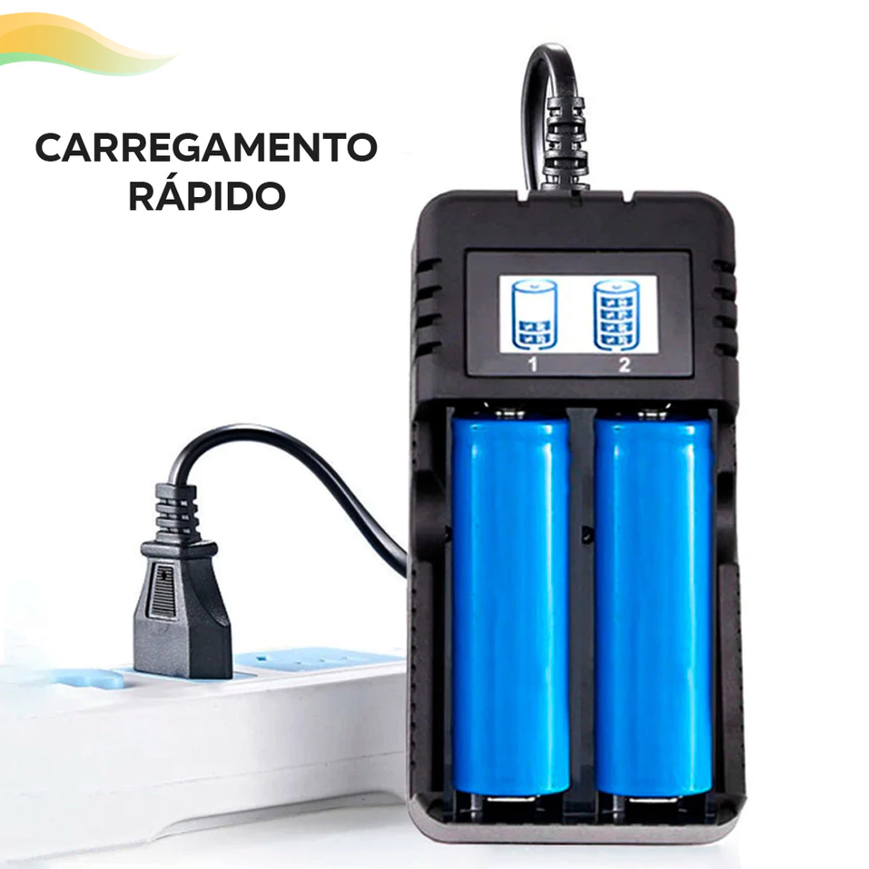 Carregador Duplo Premium Bateria  26650 16340 18650 em Oferta na Shopee