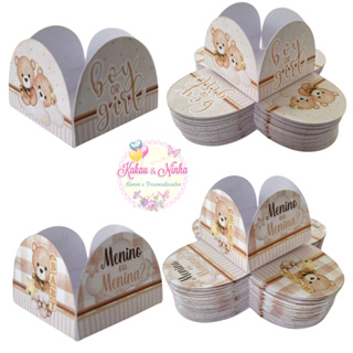 50 Forminhas 4 Pétalas Chá Revelação Ursinho Bege Neutro Festa-Boy/Girls-Menina/Menino Cha de Bebe em Oferta na Shopee