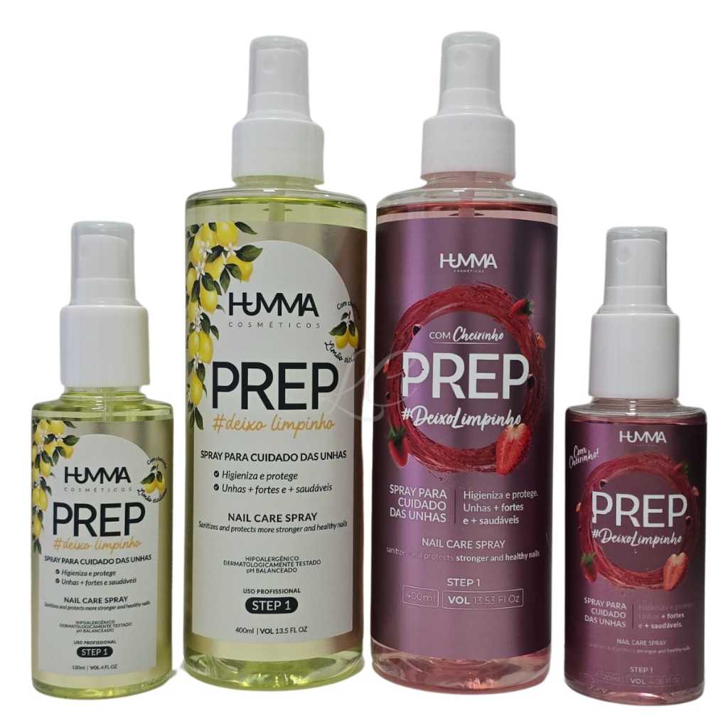 Humma 120ml e 400ml Higieniza e Protege Unhas + Fortes + Saudáveis Limão Morango - Escolha