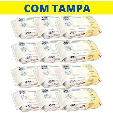 Kit 12un Baby byn RN de 100un cada Toalha Umedecidas - 1200un TOTAL em Oferta na Shopee